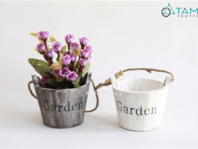 Xô gỗ Vintage Garden ĐK12cm W-XG-01